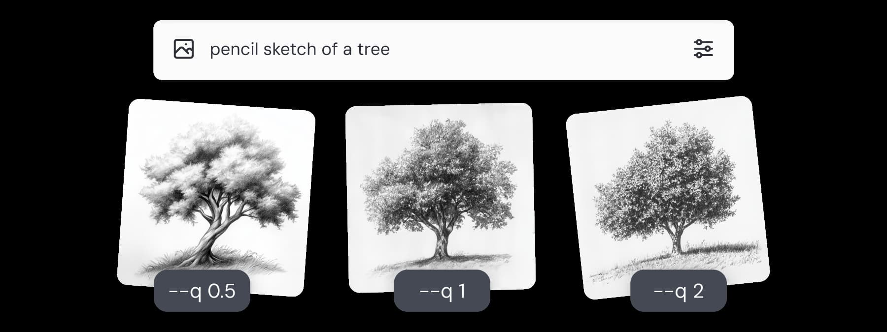  pencil sketch of a tree. --quality 0,5