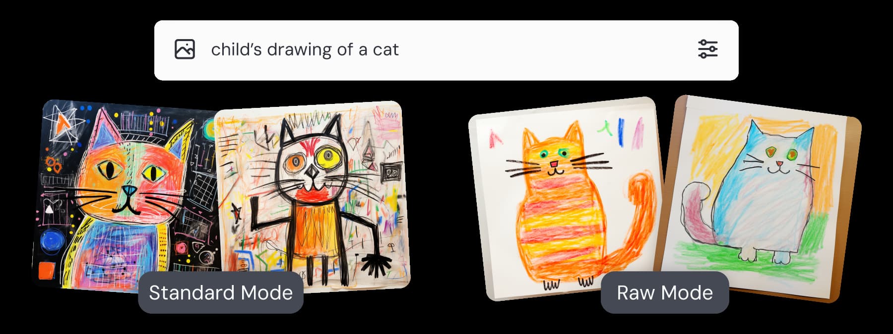 child's drawing of a cat, --RAW