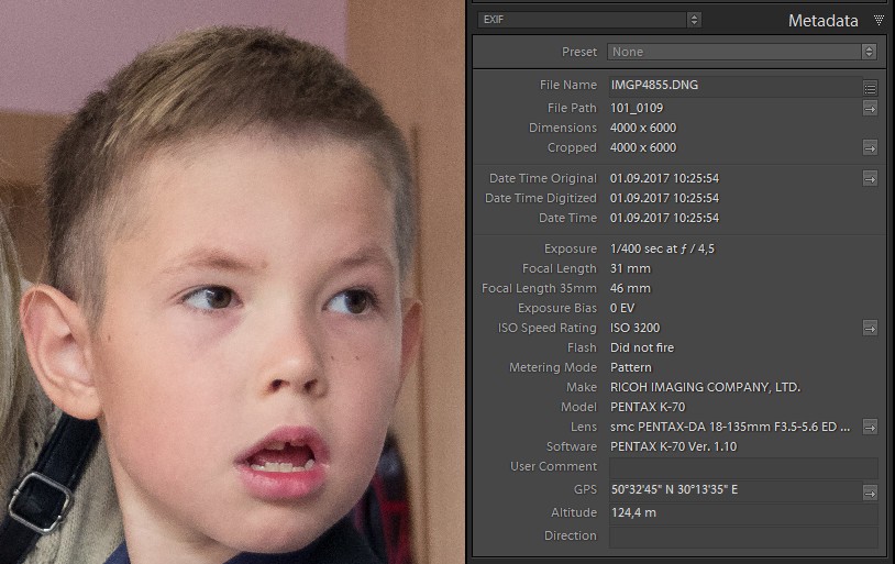 EXIF метадані в Бібліотеці Лайтрум