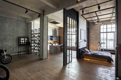 Luxury,Studio,Apartment,With,A,Free,Layout,In,A,Loft