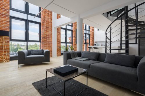 Simple,And,Bright,Living,Room,In,Stylish,Loft,Style,Apartment