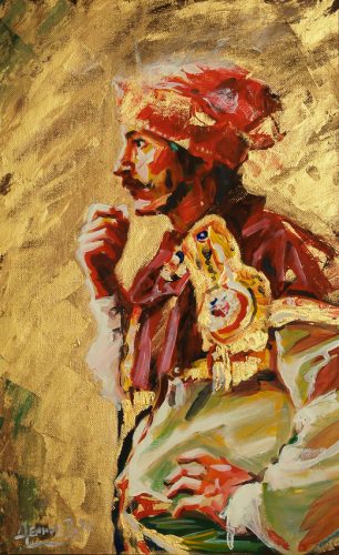 Борис Барский  в роли Кассио. 2014. 25х40. Холст, акрил