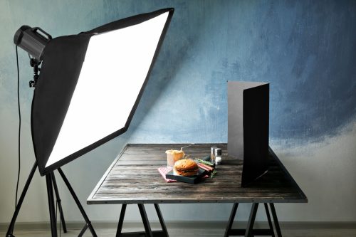 Photo,Studio,With,Professional,Lighting,Equipment,During,Shooting,Food